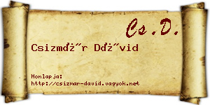 Csizmár Dávid névjegykártya