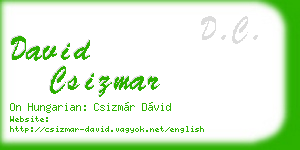david csizmar business card